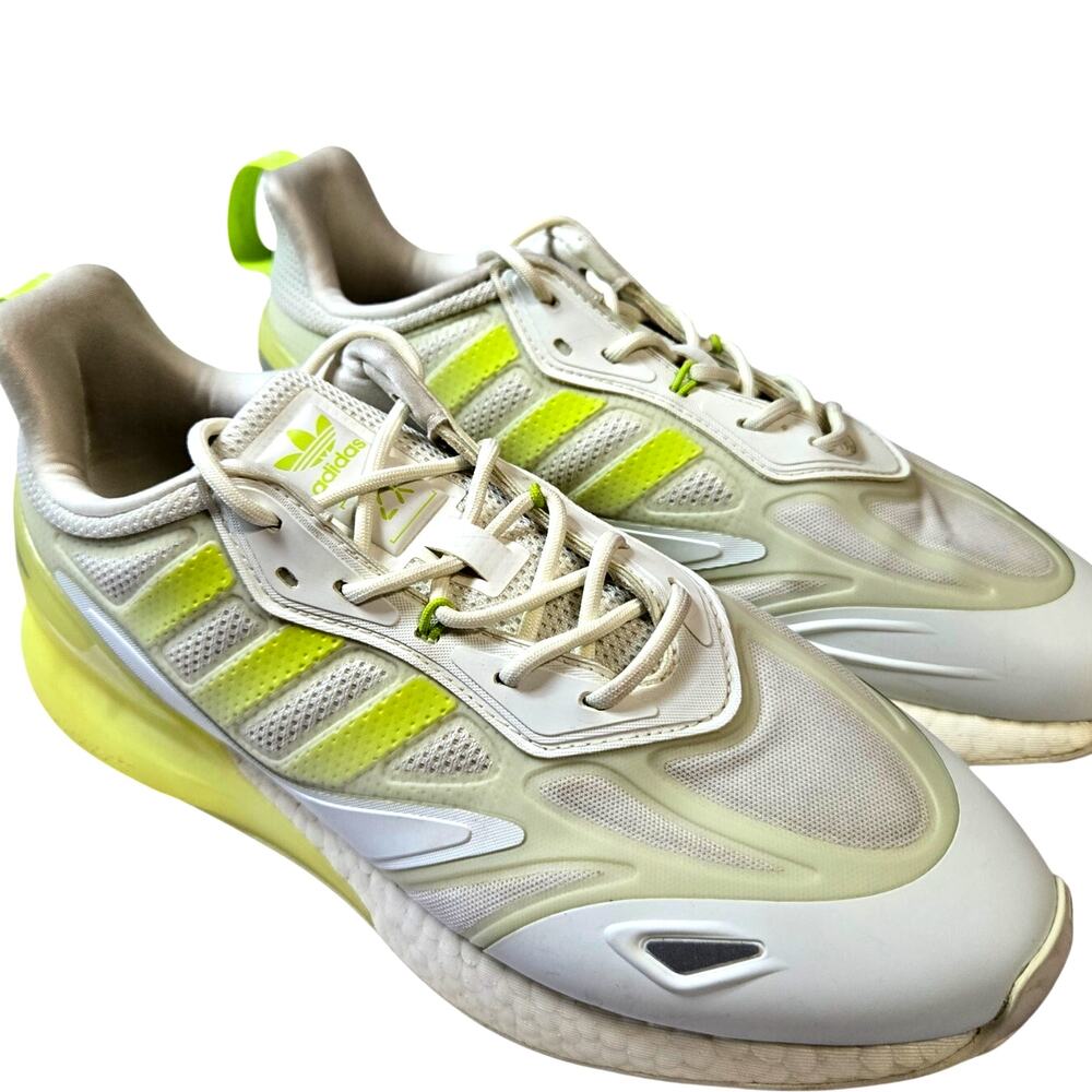 Adidas 10.5 ZX White Yellow Men's Tennis Athletic Shoe Sneaker  10 1/2